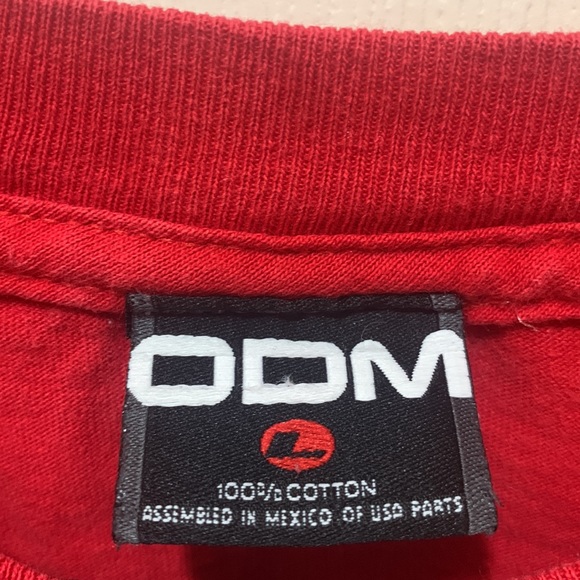 Y2K Dragon on Mushroom Red Cropped Short Sleeve T-shirt Sz Large 100% Cotton - Picture 3 of 5